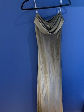 Jump Satin Cowl Neck Slip Dress - Olive